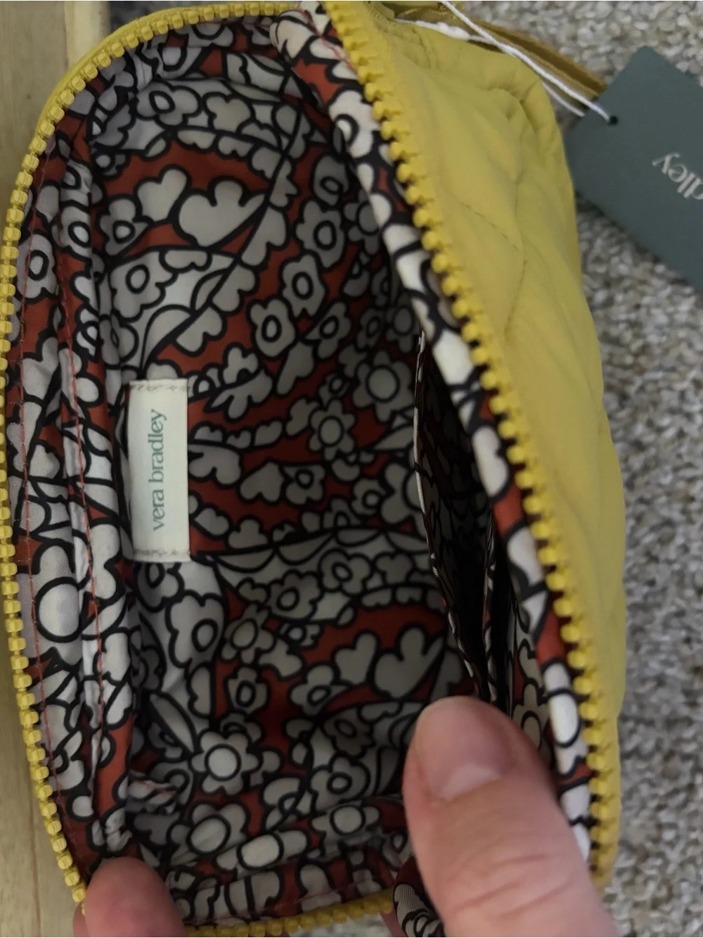 Vera Bradley Quilted Yellow Shoulder Bag